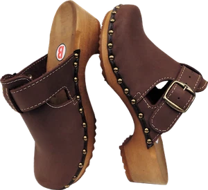Schweden HOLZ CLOGS - Pantolette Gr.43 **BRAUN - NUBUK** Echt Leder - Bild 1 von 8