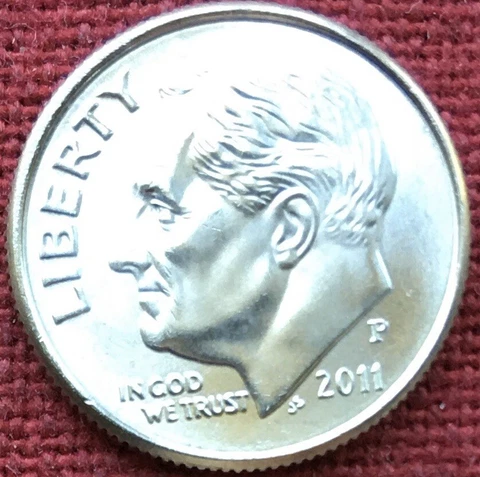 2011-P ROOSEVELT DIME BU OUT OF BANK ROLLS US COIN Cover
