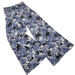 Heyhun Pantalone Stampa Gamba Larga Tg.XL Bianco Blu Piega Vita Elasticizzato Palazzo - Foto 1 di 8