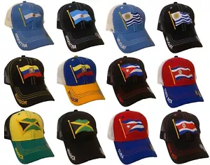 Baseballmütze Kappe Costa Rico Ecuador Kuba Uruguay Flagge Papa-Stil Netz Trucker - Bild 1 von 14