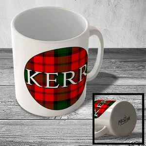MUG_CLAN_660 KERR surname (Kerr Modern Tartan) (circle background) - Scottish Mu - Picture 1 of 1