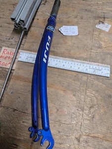 Fuji Fork 700c chromoly 1 1/8 threaded Rim Brake 120 mm Blue - Picture 1 of 5