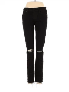 Paige Women Black Jeans 28W Skinny Slim Fit Distressed Dark Wash Boho Verdugo - Picture 1 of 4