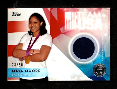 2016 Topps USA Olympic Team Relics Silver MAYA MOORE Basketball 23/50 WNBA HOF - Image 1 of 2