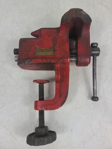 Vintage Modern Grinder Mfg. Red Clamp On Bench Vise Anvil - Picture 1 of 10