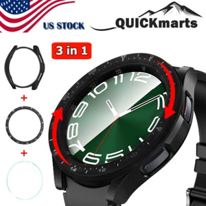 Pour Samsung Galaxy Watch 6 Classic 47mm Coque de protection écran et lunette anneau housse - Photo 1 sur 8