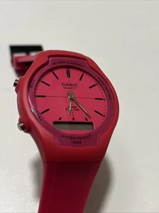 Casio Quartz Pink Uhr AW-90H Digital + Analog Selten Vintage - Bild 1 von 7