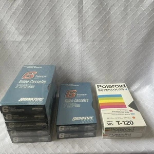 7er Pack T-120sr 6 STD Leer VHS Kassetten Bänder Signature 2000 & 2 Polaroid - Bild 1 von 9