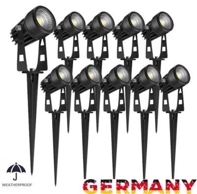 6/ 8 Stk LED Gartenstrahler mit Erdspieß IP65 Außenleuchte Gartenleuchte 12V COB - Bild 1 von 4