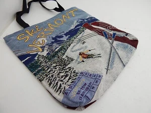 Ski Vermont Tote Bag Snowboarding 16" H x 17" W 2 inside Pockets Ski Lift Tow - Picture 1 of 5