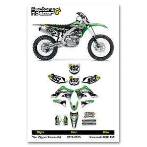 Gráficos de bicicleta de tierra Kawasaki KXF 450 VZ 2012-2015 de Enjoy MFG - Imagen 1 de 6