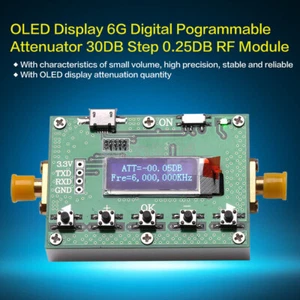 6Ghz RF Digital Attenuator 30DB Step 0.25DB OLED Pogrammable Attenuator Module - Picture 1 of 6
