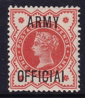GB QV ½d VERMILLION SGO41a ARMY OFFICIAl (L) ERROR -lightly mounted mint - Image 1 of 2