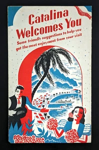 Folleto de viaje publicitario Catalina Avalon California mapa - Imagen 1 de 5