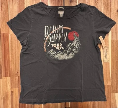 NUEVO CON ETIQUETAS Denim & Supply By Ralph Lauren Camiseta Top Gris Gráfico XL Foto 1 de 4