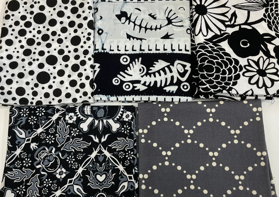 PAQUETE DE 5 CUARTOS GRASOS - FQ1482 - NEGRO Y GRIS Foto 1 de 1