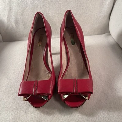 Женские красные роскошные овечьи кожаные туфли-лодочки напа Louise et Cie Lo-Jordyn's 9,5 M - Изображение 1 из 4