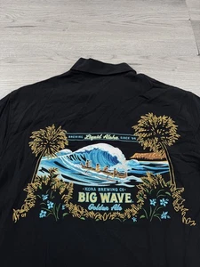 Tori Richard Shirt Mens M Embroidered Waves Camp Silk Pocket Button Up Hawaiian - Picture 1 of 13