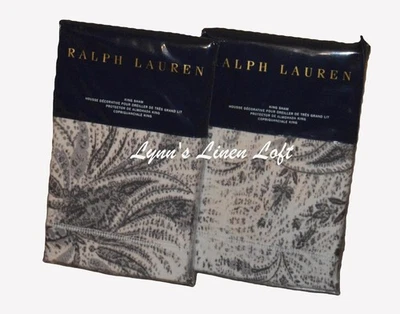 2 RALPH LAUREN Dover Street Gwendolyn Gray Paisley KING SHAMS SET $430 - Image 1 of 4