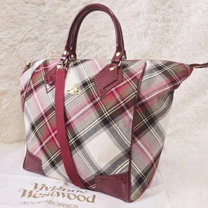 Vivienne Westwood Check Orb 2Way Tote Bag - Picture 1 of 12
