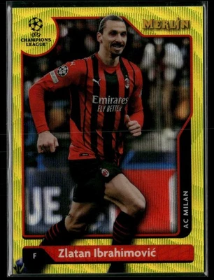 2021-22 Topps Merlin ZLATAN IBRAHIMOVIC /225 Yellow Wave Refractor AC MILAN N644 - Image 1 of 3