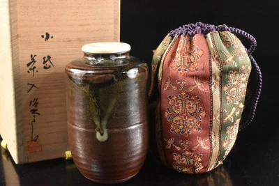 T1753: XF japonês Seto-ware TEA CADDY com tampa de alta classe, automático com caixa assinada - Imagem 1 de 4