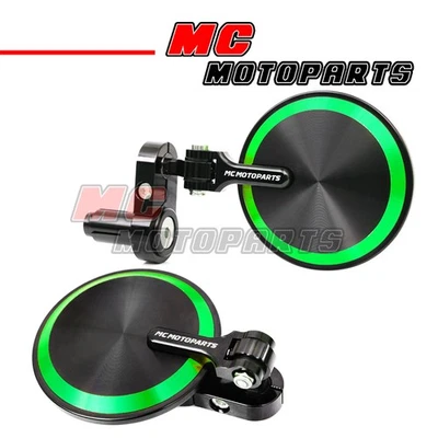 Espelhos de extremidade de barra CNC dobráveis verdes REBORN para ZRX 1100/1200 99-05 04 03 - Imagem 1 de 4