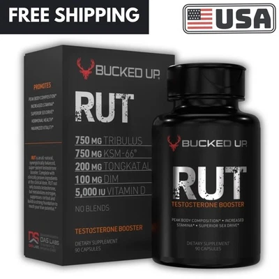 BUCKED UP RUT TESTOSTERONA BOOSTER 90 Cápsulas 30 Porciones Hormonal Equilibrio Estado de ánimo Foto 1 de 4