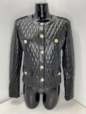 Generation Love Womens Jacket Black Size XS Brevel Quilted Vegan Leather - Image 1 of 4