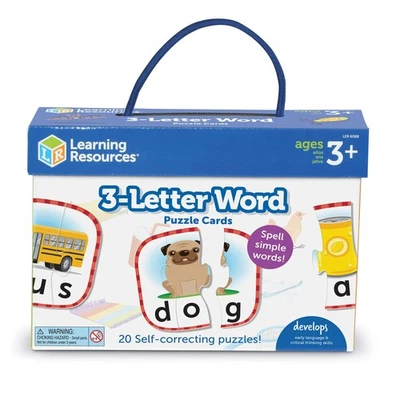 3 Letter Word Puzzle Cards Set Of 20 Self Correcting Puzzles For Kids 3+ - Image 1 of 4