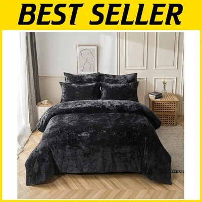 Elegante edredón Queen de terciopelo envejecido Foto 1 de 4