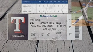 Texas Rangers Alejandro Osuna MLB Home Debut,1st MLB Hit May 26 2025 Ticket Stub - Picture 1 of 6
