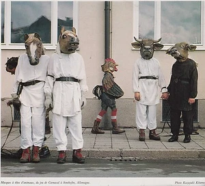 1984 -- ALLEMAGNE MASQUES TETES D ANIMAUX JEU DE CARNAVAL A SONTHOFEN 3F728 - Picture 1 of 1