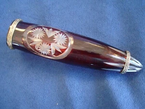 Crystal Cranberry Cut Glass Tussie Mussie Posey Posy Holder (#J1200) - Picture 1 of 7