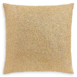 Hudson Park Collection Piano Wire Beaded Decorative Pillow, Gold, 18" x 18" - Picture 1 of 8