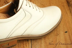 ECCO World Class White Leather Brogue Golf Shoes UK 11 US 12 EU 45 - Picture 1 of 12