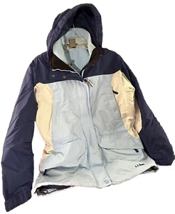Vintage LL BEAN 3-in-1 Hooded Winter Coat Jacket Blue Fleece Lined Women’s M - Picture 1 of 9