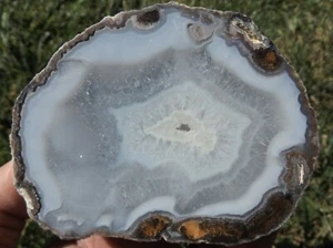 DIG-N-UTAH: MEXICAN COCONUT NODULE AGATE CRYSTAL GEODE POLISHED # L 229 - Picture 1 of 3