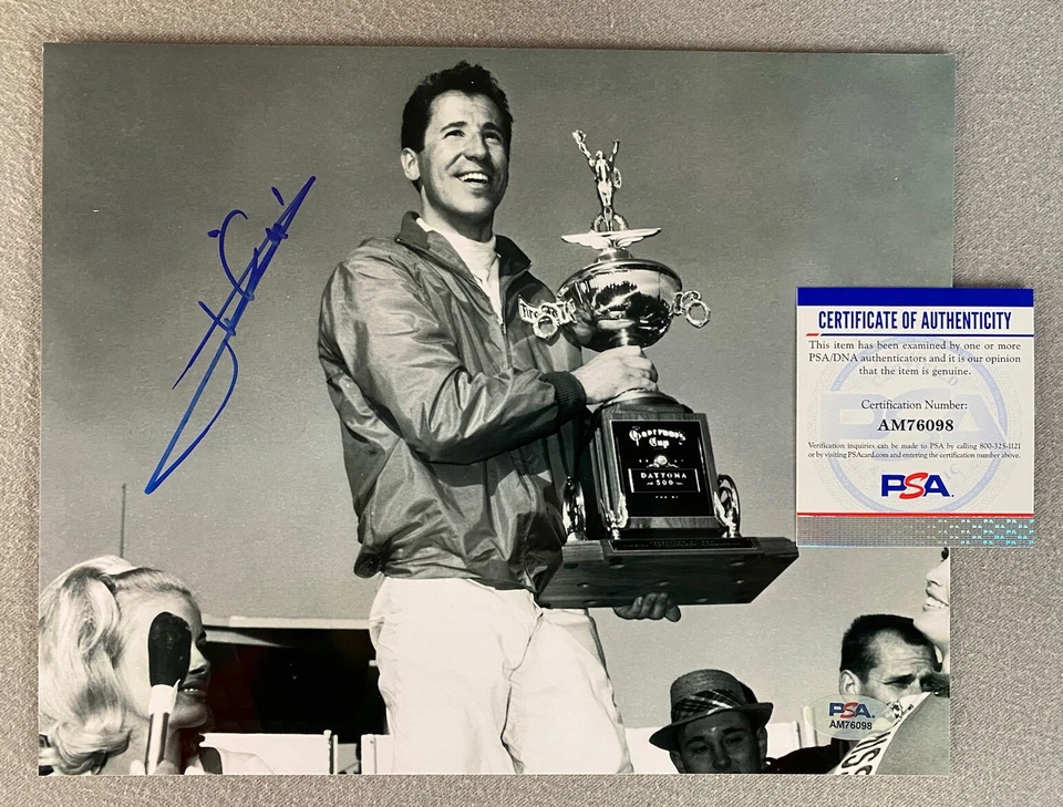 1967 DAYTONA 500 MARIO ANDRETTI AUTOGRAPH 8x10 VICTORY PHOTO PSA AM76098 - Image 1 of 1