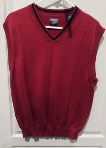 Men’s Sweater Vest. Sz L. Haggar Golf V-Neck. Light Burgundy. Very Nice! - Picture 1 of 3