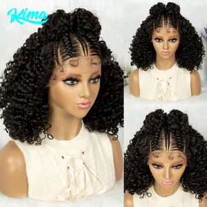 Synthetische Flechtperücke 13*4 Lace Front 16 Zoll Perücken für Frauen Bob mit Babyhaar - Bild 1 von 18