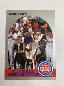 Detroit Pistons,  "Back to Back World Champions", 1990-91 NBA Hoops Card #342