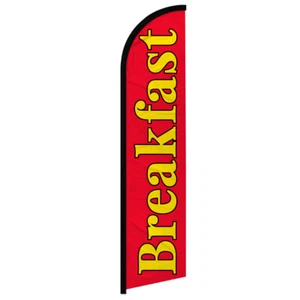 Breakfast Full Curve Windless Swooper Flag Restaurant Food - Picture 1 of 2