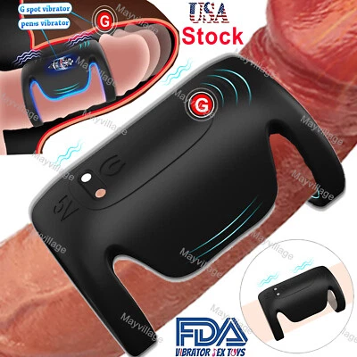 Couples Vibrator G-spot Dildo Massager Penis Cock Ring Adult Sex Toys For Men US - Image 1 of 4