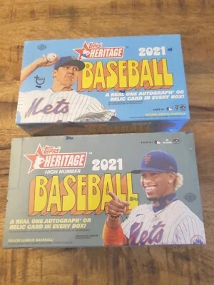 2021 Topps Heritage Low & High Number Baseball Factory Sealed Hobby Boxes 2 Lot - Image 1 of 4