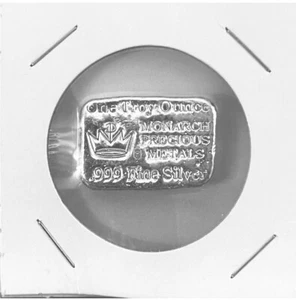NEW EXTREMELY NICE ONE TROY OUNCE .999 FINE SILVER POURED BAR FROM THE MONARCH!! - Picture 1 of 2