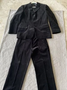 Benetton Men’s 2 Piece Pants Suit Black Corduroy Blazer -54,pants -52 Pristine - Picture 1 of 11