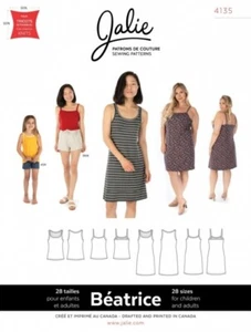 Jalie Sewing Pattern 4135 Beatrice Tanks & Dresses Kids, Teenagers, Women - Picture 1 of 1