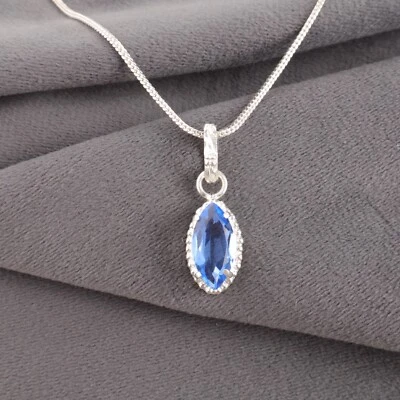 Tanzanite Gemstone Handmade 925 Sterling Silver Jewelry Pendant Gift For Her - Image 1 of 3