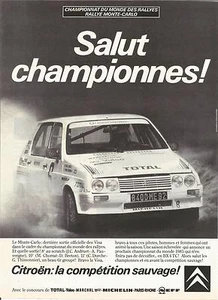 PUBLICITE PUB CITROEN VISA 1000 PISTES RALLYE MONTE CARLO 1985 - Bild 1 von 1